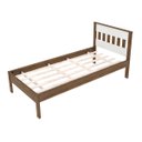 Ver imagem 4 de Cama Solteiro com Detalhe na Cabeceira Suporta até 130 Kg: Nogal com Branco