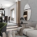 Ver imagem 3 de Espelho Orgânico Lapidado Decorativo 90x60 com Suporte