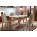 Ver imagem 1 de Kit Mesa Londrina Tampo Vidro 120cm + 4 Cadeiras Imbuia Linho Turim