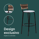 Ver imagem 4 de Kit 4 Bancos para Bancada Banqueta Alta Cappuccino Balcão Cozinha Bistrô Área Gourmet Churrasqueira