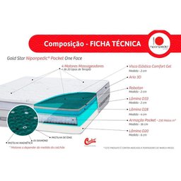 Colchão King Castor Magnético c/Vibro Massagem Infravermelho Longo Terapêutico Niponpedic Molas - 3