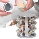 Ver imagem 4 de Conjunto Porta Temperos com Suporte Inox e 12 Potes de Vidro