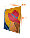 Ver imagem 7 de Mini Quadro de Jovem com Chapeu Vermelho Pintado a Mão 30x25cm