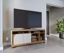 Ver imagem 1 de Rack para TV até 65 Polegadas com 2 Portas e Rodízios Multimóveis Crcol-RCK039 Freijó/Off White