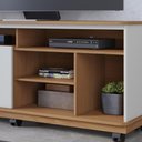 Ver imagem 5 de Rack para TV até 65 Polegadas com 2 Portas e Rodízios Multimóveis Crcol-RCK039 Freijó/Off White