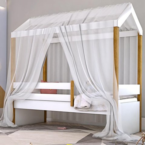 Cama Alba Solteiro com Colchão Branco