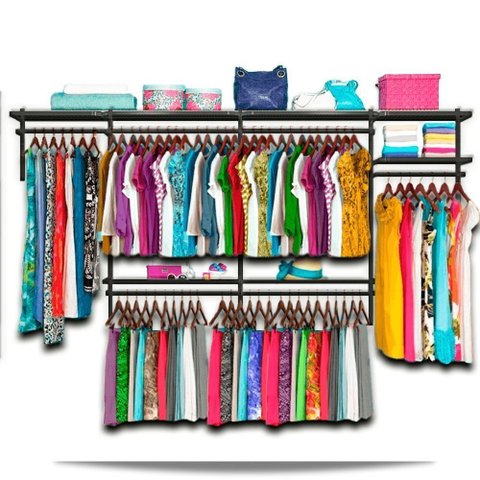 Roupeiro Aramado Quarto Pequeno Closet Feminino Solteiro 3,10m - Preto