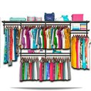 Ver imagem 1 de Roupeiro Aramado Quarto Pequeno Closet Feminino Solteiro 3,10m - Preto