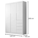 Ver imagem 3 de Guarda Roupa e Cômoda Infantil Eloá Branco Phoenix Baby