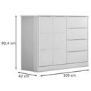 Ver imagem 4 de Guarda Roupa e Cômoda Infantil Eloá Branco Phoenix Baby