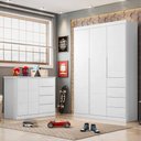 Ver imagem 1 de Guarda Roupa e Cômoda Infantil Eloá Branco Phoenix Baby