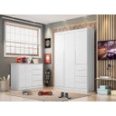 Ver imagem 7 de Guarda Roupa e Cômoda Infantil Eloá Branco Phoenix Baby