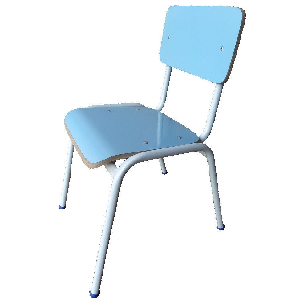 Kit 3 Cadeira Infantil Colorida Escola Formica Azul - 6