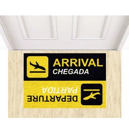 Tapete Para Porta de Apartamento Viajante, Departure 60x40cm Amarelo - 2