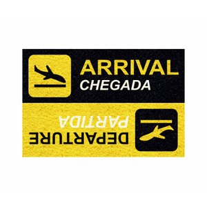 Tapete Para Porta de Apartamento Viajante, Departure 60x40cm Amarelo