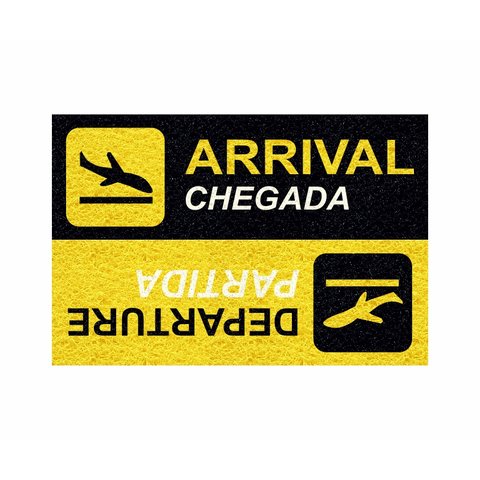 Tapete Para Porta de Apartamento Viajante, Departure 60x40cm Amarelo