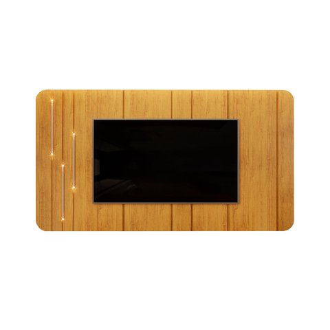 Painel Mdf Avatar para Tv até 75 Led Dourado Detalhe Chanfrado Mel G18 - Gran Belo