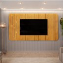 Ver imagem 4 de Painel Mdf Avatar para Tv até 75 Led Dourado Detalhe Chanfrado Mel G18 - Gran Belo
