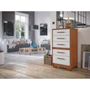Ver imagem 2 de Cômoda Reforçada Compacta Off White com 5 Gavetas Espaçosa Luxo Pry
