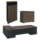 Ver imagem 1 de Conjunto Escritório Home Office 3 Peças Mesa em U Corp A06 Charuto/preto - Mpozenato