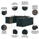 Ver imagem 3 de Conjunto Escritório Home Office 3 Peças Mesa em U Corp A06 Charuto/preto - Mpozenato