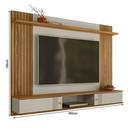 Ver imagem 4 de Painel Suspenso Denver Detalhes Ripado para Tv's até 70 Polegadas Off White/nature - Peternella