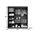 Ver imagem 2 de Guarda Roupa 6 Portas e 2 Gavetas C- Pés Espanha Naturale-off White - Rufato