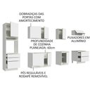 Ver imagem 5 de Armário de Cozinha Planejada 320cm Branco Branco Veludo Lux Madesa 04