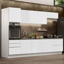 Ver imagem 1 de Armário de Cozinha Planejada 320cm Branco Branco Veludo Lux Madesa 04