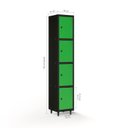 Ver imagem 2 de Armário Locker Guarda-volume de Aço 4 Portas com Fecho para Cadeado Vestiário Academia