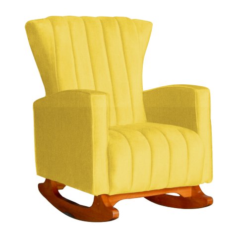 Poltrona Decorativa Melinda Balanço Vovo Suede Amarelo - Fm