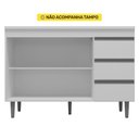 Ver imagem 3 de Balcão Gabinete Pia Andréia Sem Tampo 120cm e Armário Para Cooktop 02 Portas Branco - Desk Design AJ