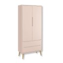 Ver imagem 2 de Guarda Roupa Infantil 2 Portas e 2 Gavetas Retrô Rosa Theo Madeira Natural