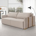 Ver imagem 1 de Sofá Cama Unique 1,92m Retrátil 2 Lugares em Linho sem Caixa Sala Compacta Moderna Premium - Bege