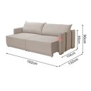 Ver imagem 4 de Sofá Cama Unique 1,92m Retrátil 2 Lugares em Linho sem Caixa Sala Compacta Moderna Premium - Bege