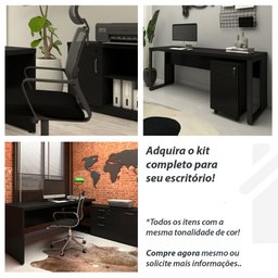 Conjunto Escritório Mesa de Reunião 1,80m Painel Tv Pre F5  - 5
