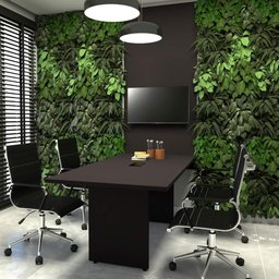 Conjunto Escritório Mesa de Reunião 1,80m Painel Tv Pre F5  - 1