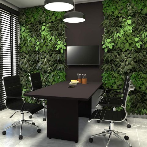 Conjunto Escritório Mesa de Reunião 1,80m Painel Tv Pre F5