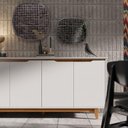 Ver imagem 6 de Buffet / Balcão / Aparador / Bancada Fl 4 Portas Amplo Espaço Interno para Objetos sem Puxadores Ext