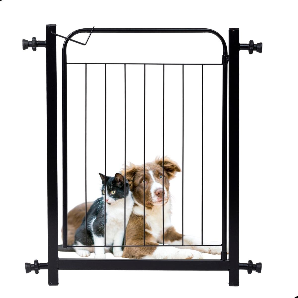 Grade Portão Proteção Pet Cachorro 69 a 73 Cm Criança Cães Cor: Preto - 2
