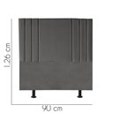 Ver imagem 3 de Cabeceira Estofada Solteiro Grécia 90cm Suede Cinza-escuro