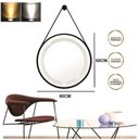 Ver imagem 6 de Espelho Redondo Adnet Iluminado 60cm Led 3000k Preto Alça Preta