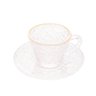 Xícara Cristal Martelado P/Café C/Pires E Borda Dourada 70Ml - 1