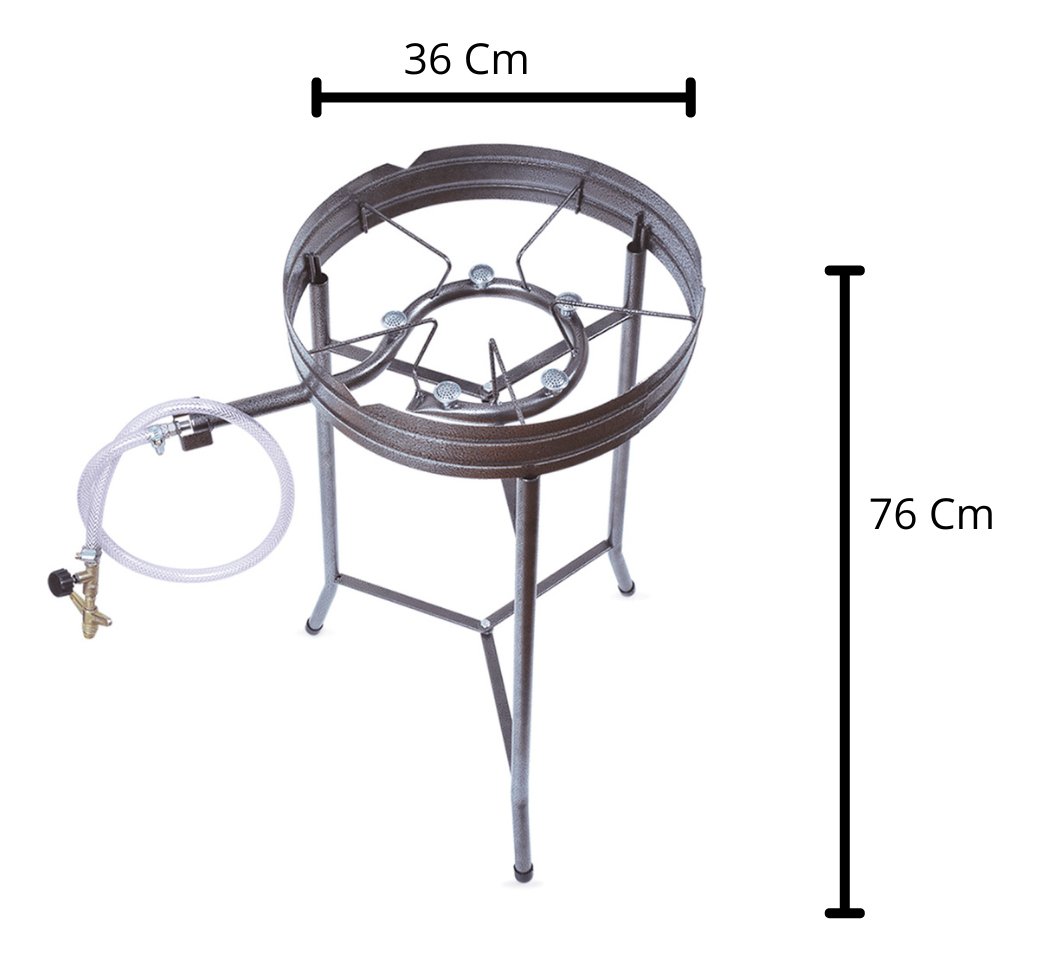 Fogareiro 5 Bocas e Disco de Arado 45 Cm sem Borda Garfo Pegador Adm Metais - 3