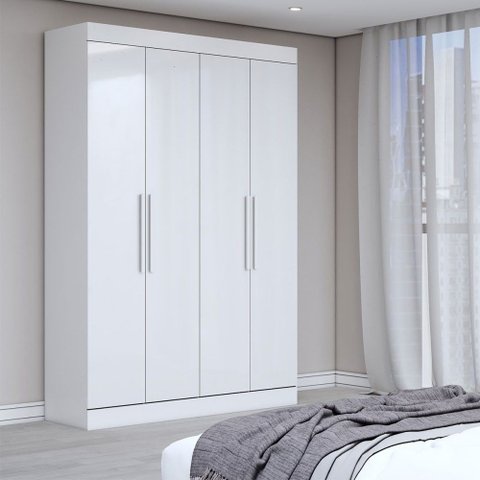 Guarda-roupa Solteiro Splendore 4 Portas 2 Gavetas 100% Mdf Branco - Panorama Móveis