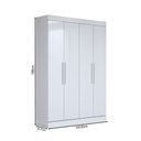 Ver imagem 4 de Guarda-roupa Solteiro Splendore 4 Portas 2 Gavetas 100% Mdf Branco - Panorama Móveis