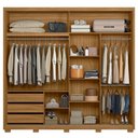 Ver imagem 4 de Guarda Roupa Casal Dhara Espelho 2 Portas de Correr Freijó Off White Moval