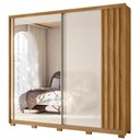 Ver imagem 1 de Guarda Roupa Casal Dhara Espelho 2 Portas de Correr Freijó Off White Moval