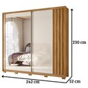 Ver imagem 6 de Guarda Roupa Casal Dhara Espelho 2 Portas de Correr Freijó Off White Moval