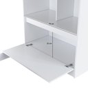 Ver imagem 4 de Cama Solteiro 193,5cm Balcão com Porta Estante e Prateleiras Cor:branco